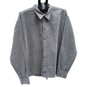 Vintage Y2K Tommy Hilfiger Men’s XXL Gray Button Up Long Sleeve Shirt Classic
